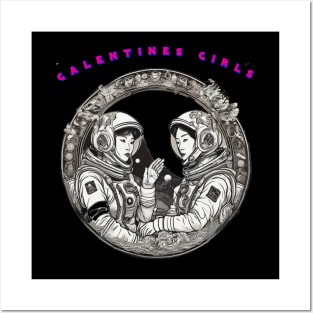 Japanese galentine girls in space Posters and Art